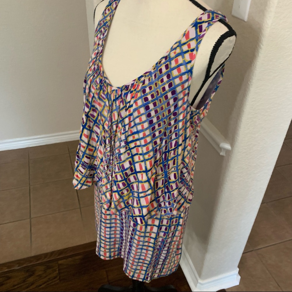 Plenty by Tracy Reese pink & blue geometric print mini sleeveless dress Size S - Picture 8 of 14